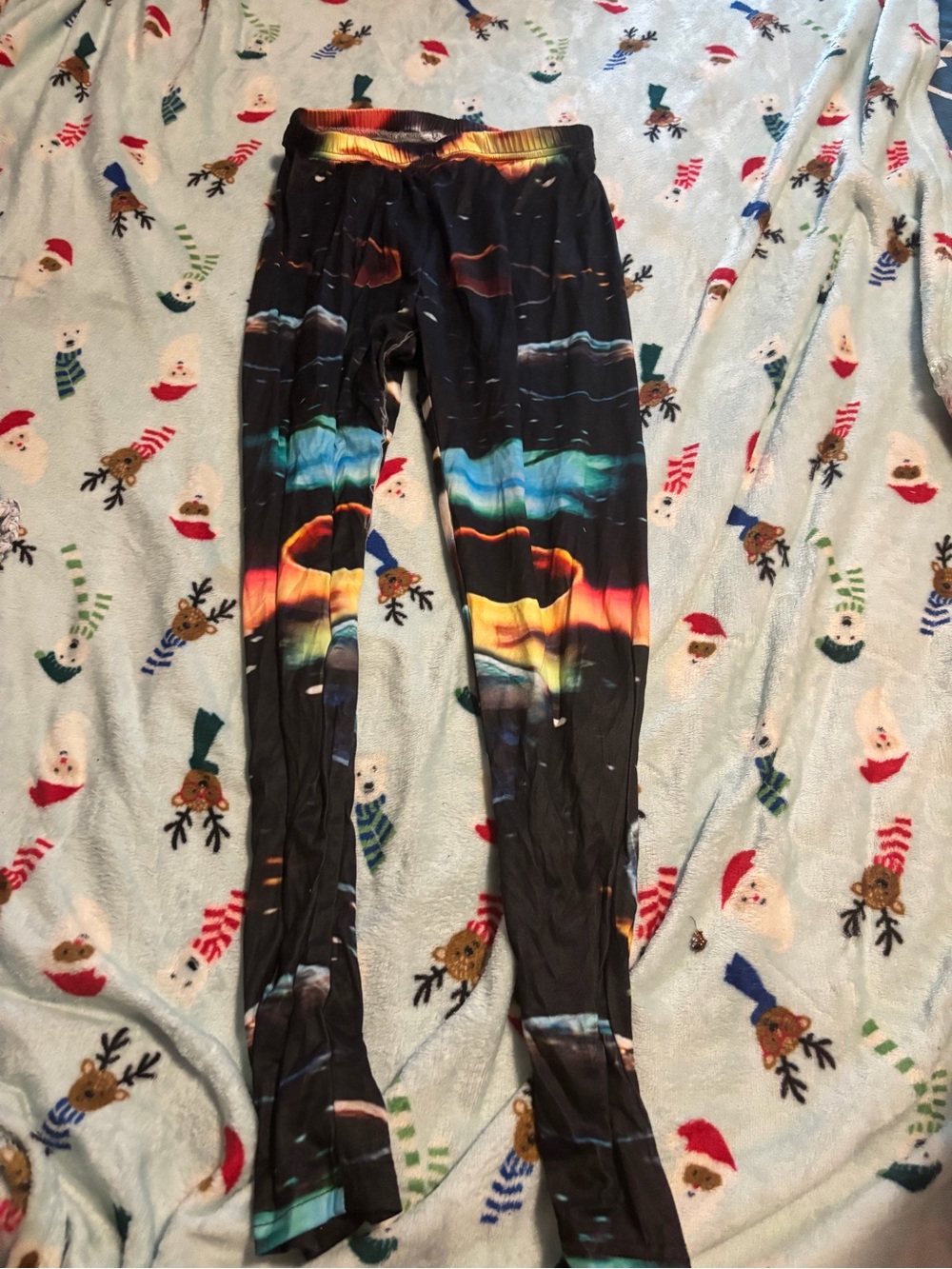 Large Multicolor Galaxy Print Leggings